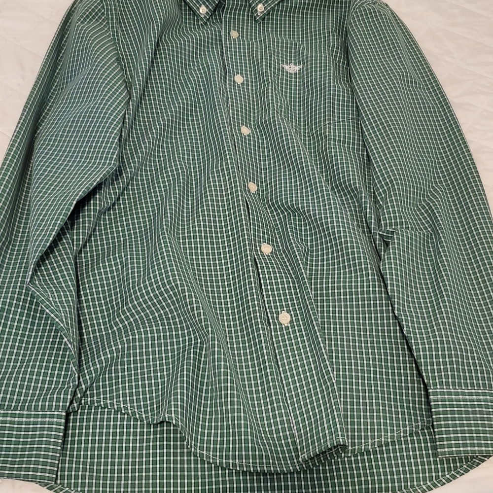 Dockers Size Medium Button Up Shirt Green